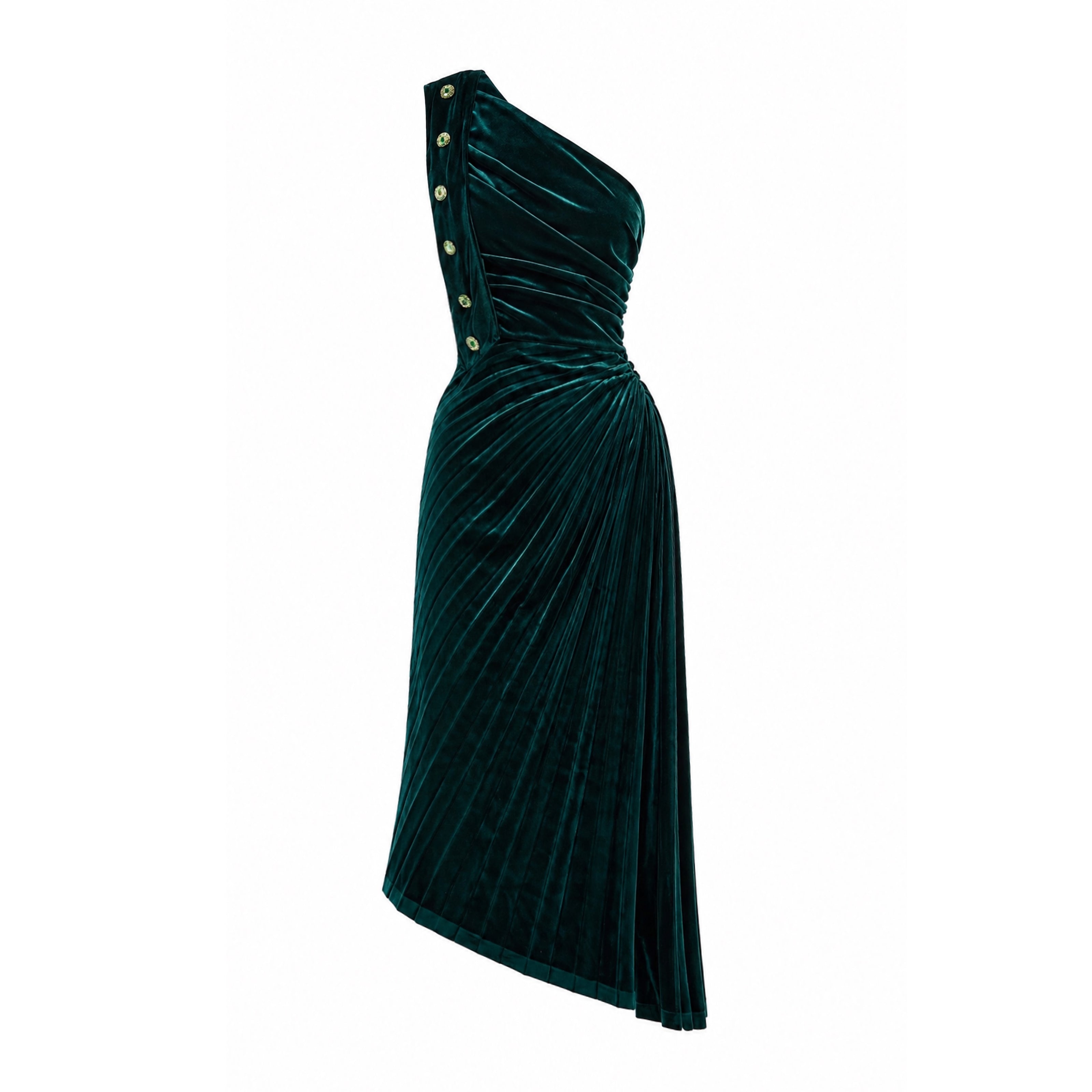 Emerald Crystal Velvet Dress