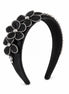Noir Blossom Crystal Headband