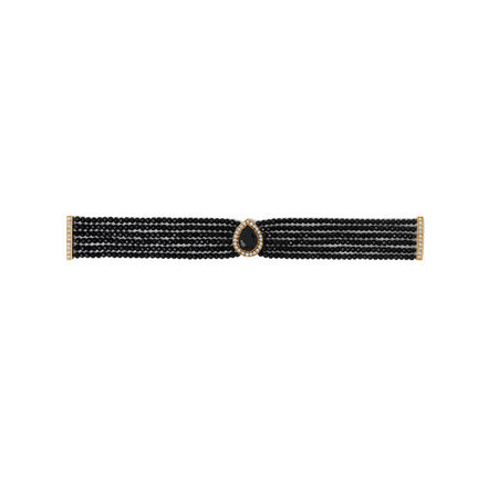 Midnight Teardrop Beaded Choker