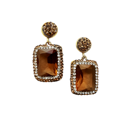 Amber Gemstone Drop Earrings