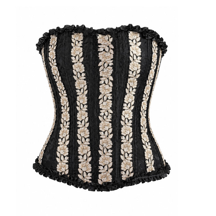 Noir Jardin Embroidered Corset Top