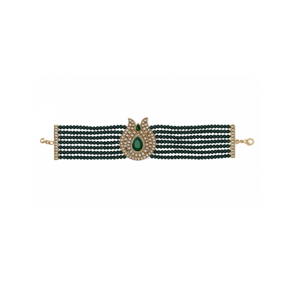 Emerald Empress Beaded Choker