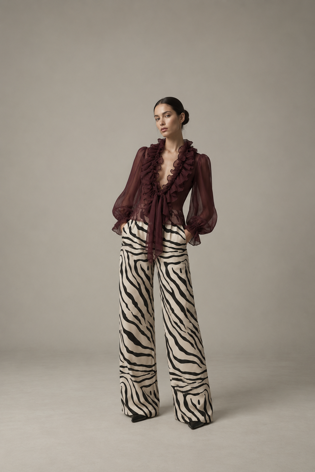 Bordeaux Ruffle Shirt