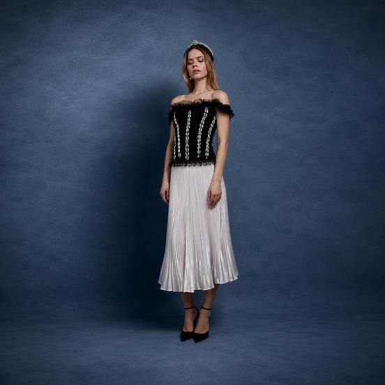 White Pleated Skirt