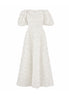 Rosette Zircon Cream Dress