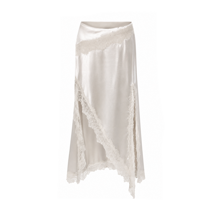 Ivory Silk Lace Skirt