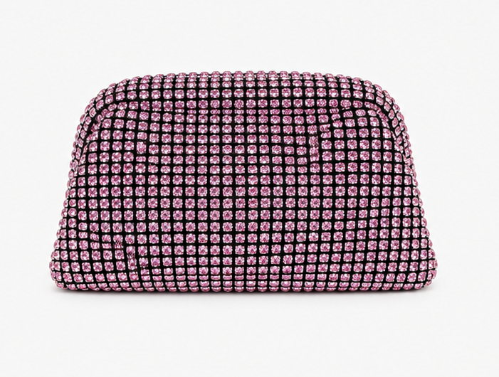 Rosé Rhinestone Clutch