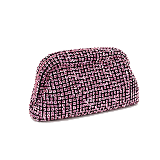 Rosé Rhinestone Clutch