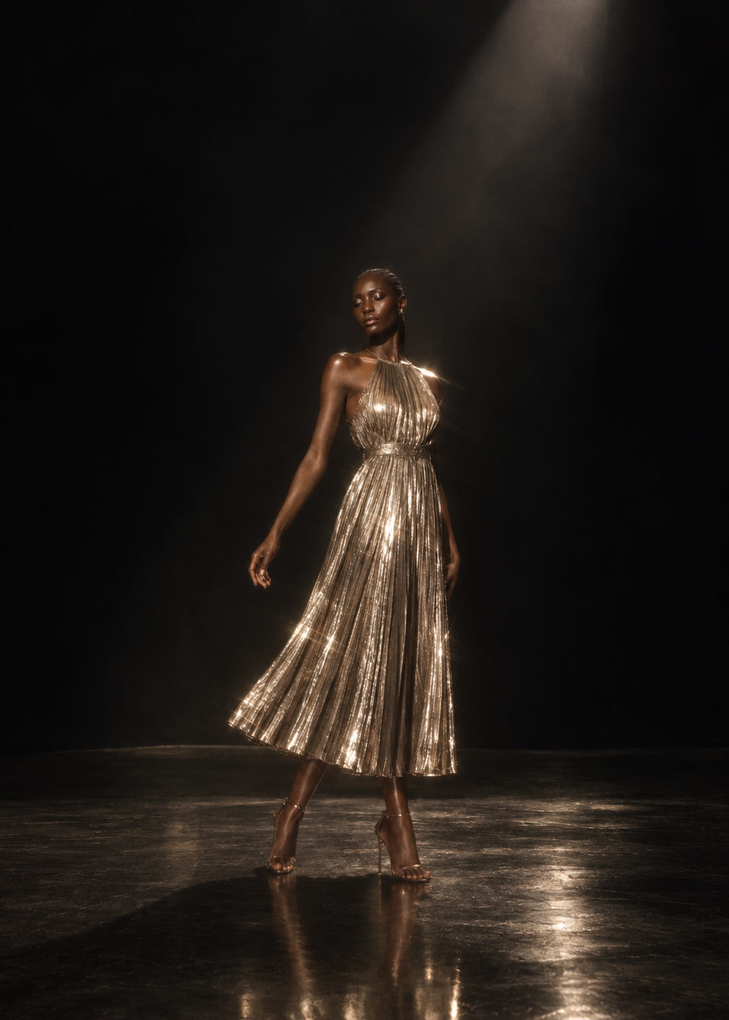 Moonlight Pleated Gown