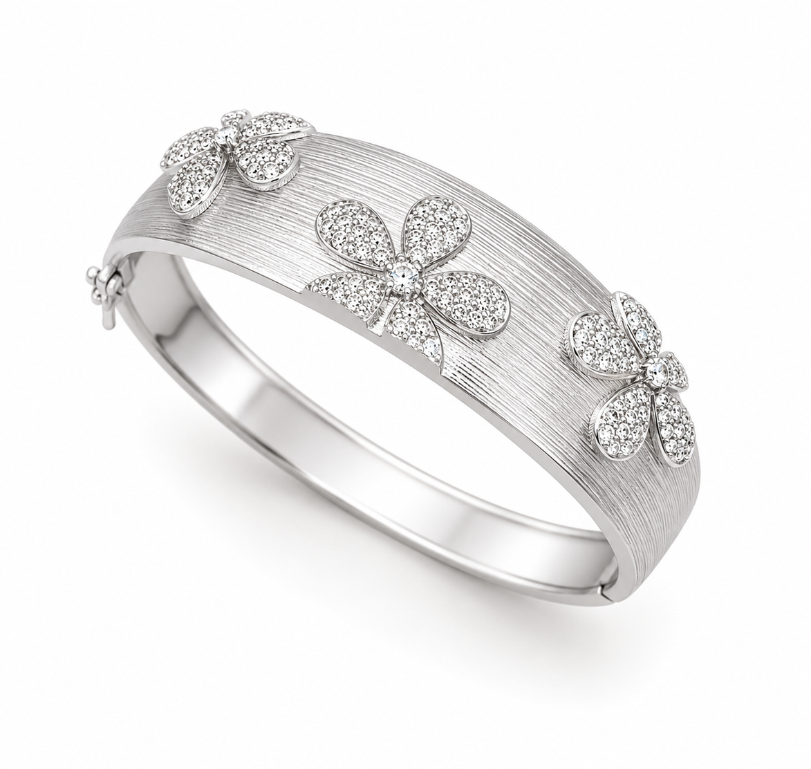 Fleur Silver Bangle