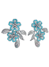 Aquamarine Floral Statement Earrings