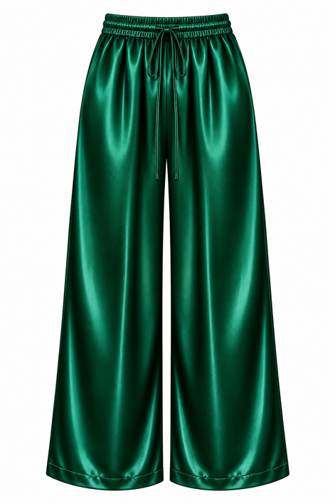 Emerald Satin Trousers