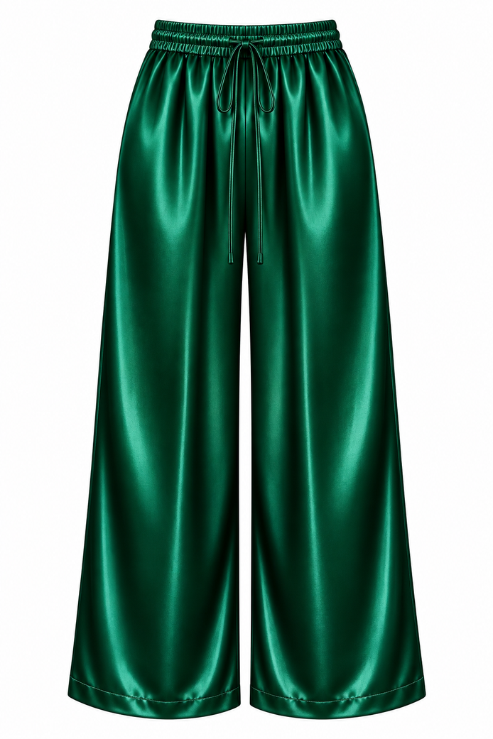 Emerald Satin Trousers