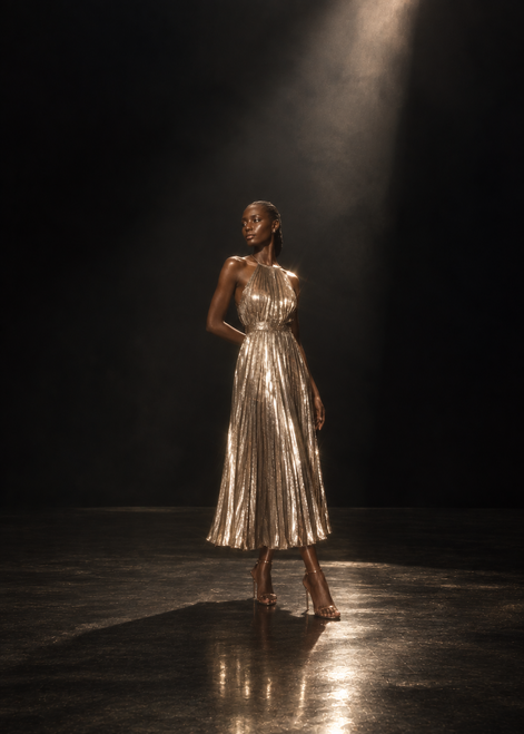 Moonlight Pleated Gown