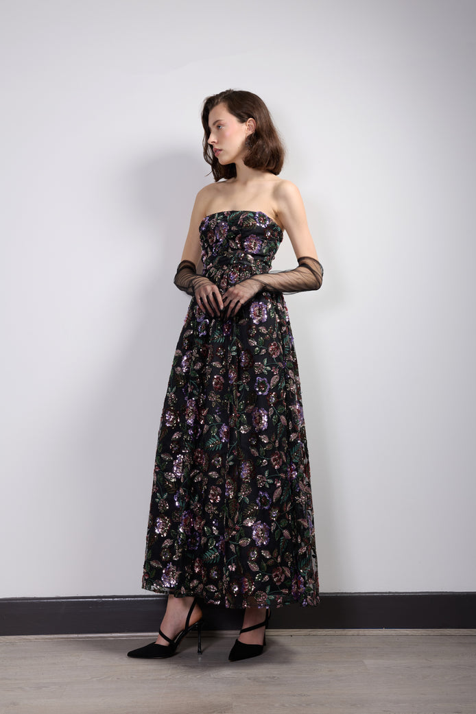 Enchanted Garden Strapless Gown