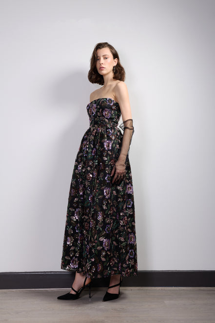 Enchanted Garden Strapless Gown