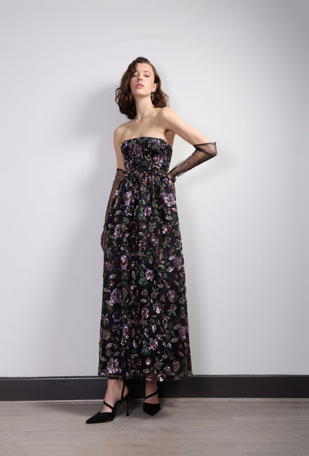 Enchanted Garden Strapless Gown