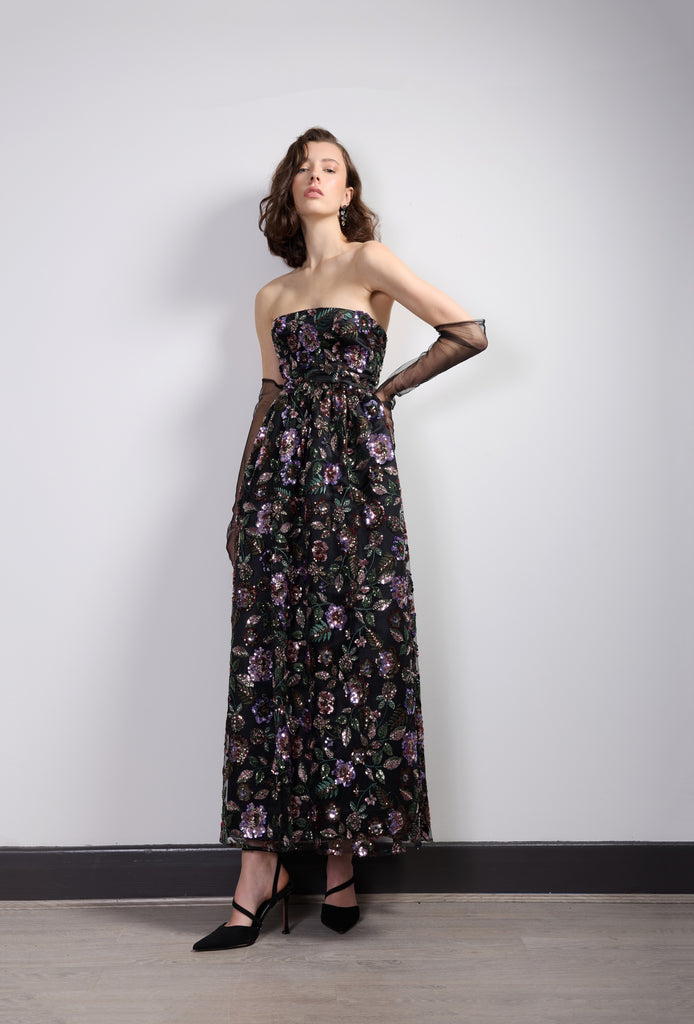 Enchanted Garden Strapless Gown