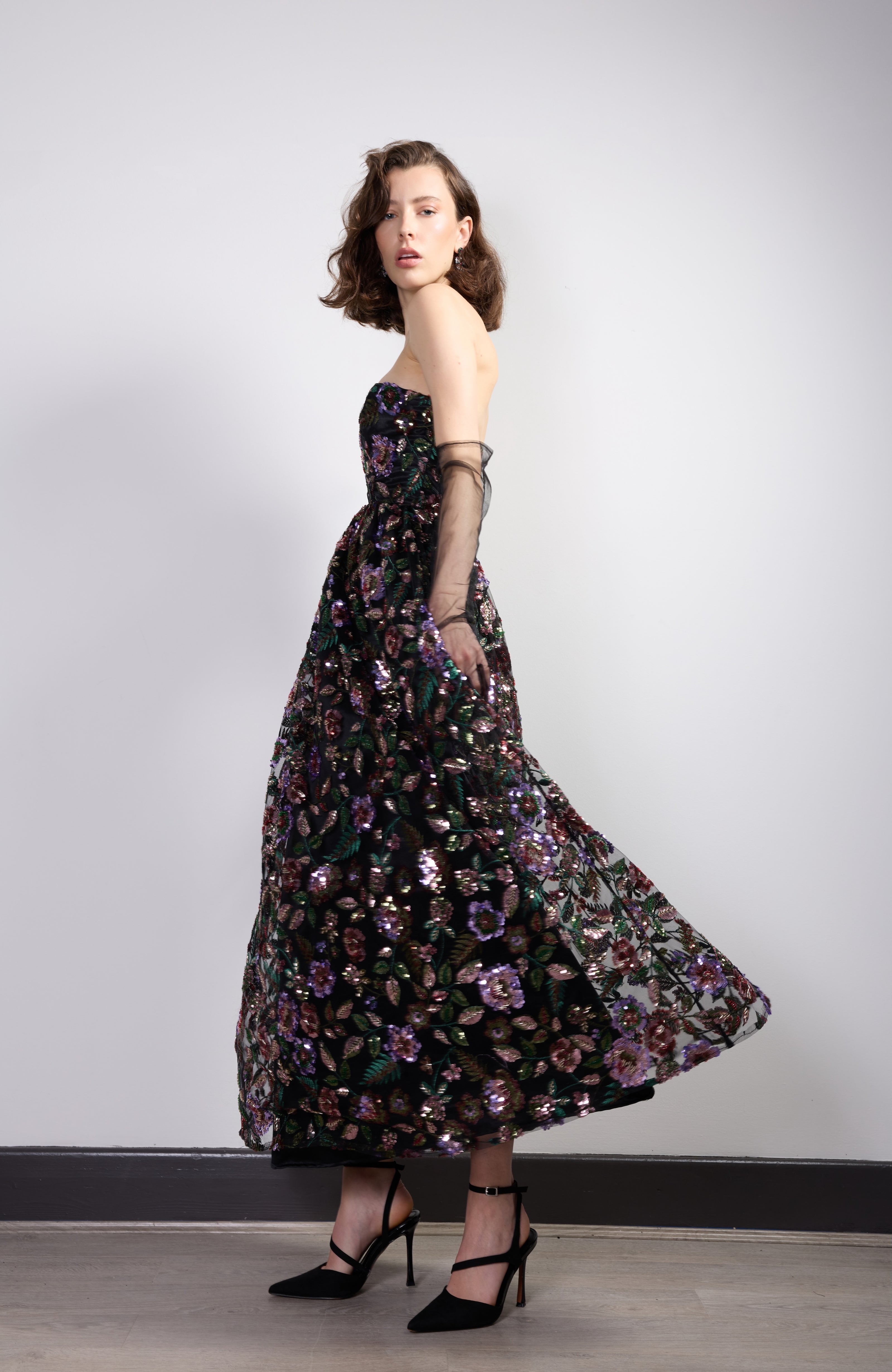 Enchanted Garden Strapless Gown