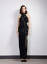 Black Appliqué Gown