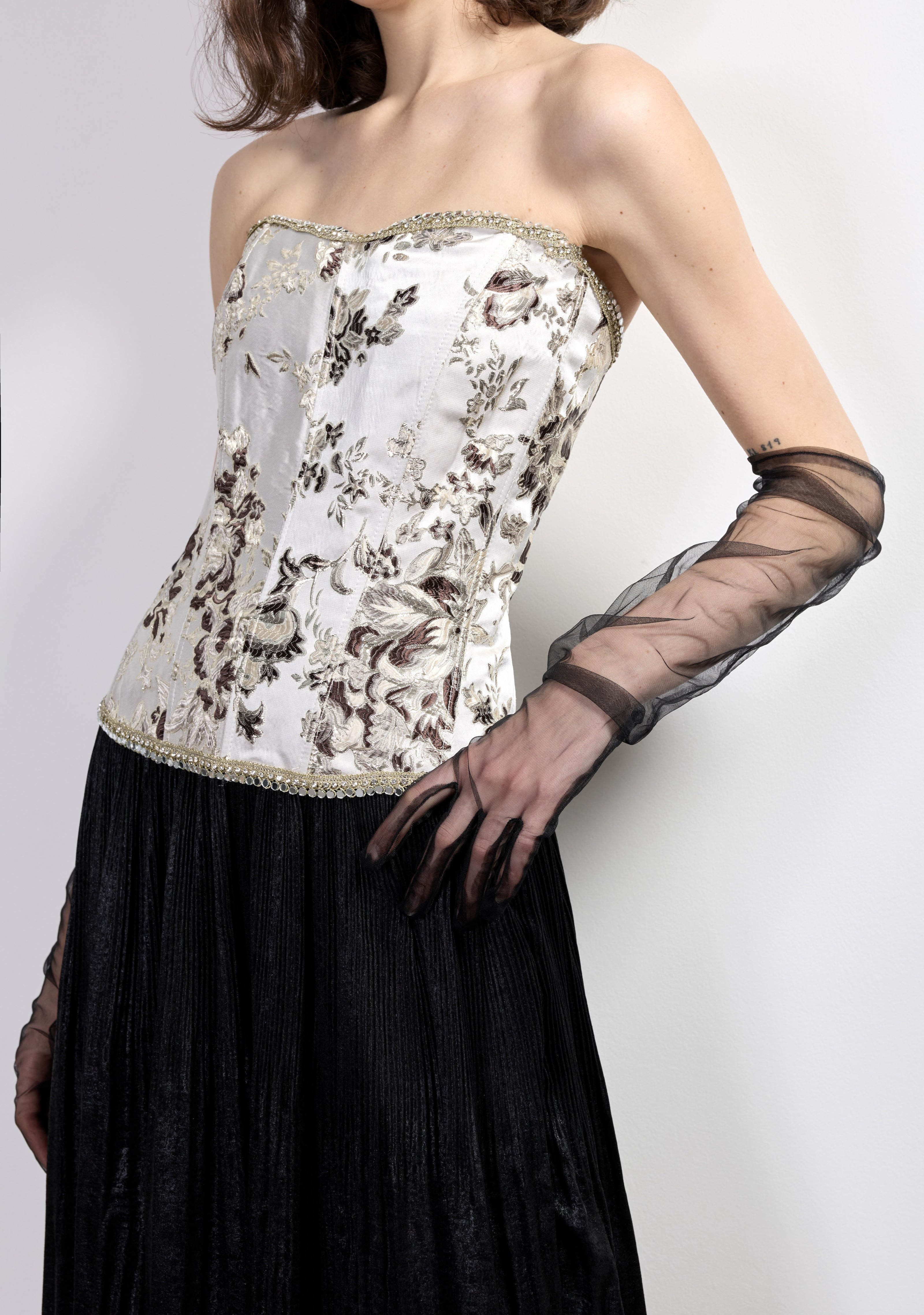 Baroque Embroidered Corset Top
