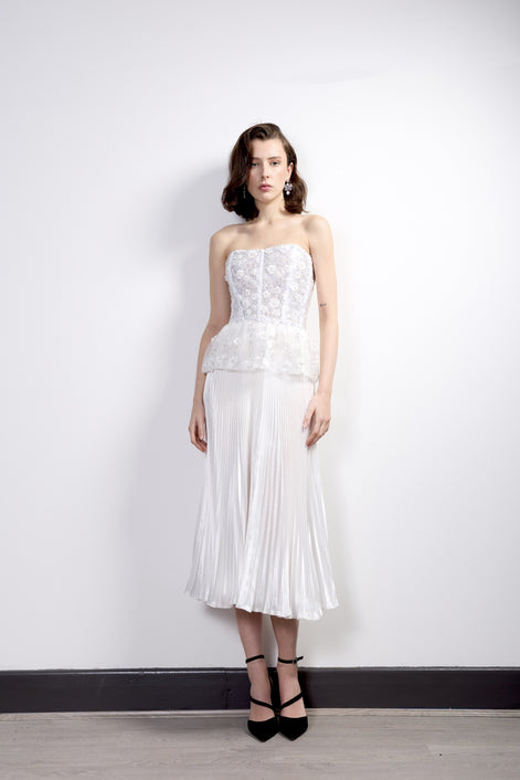 White Pleated Skirt