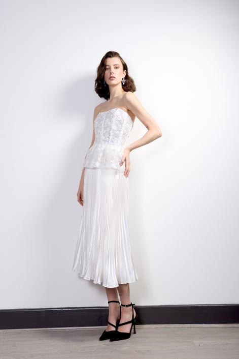 White Pleated Skirt