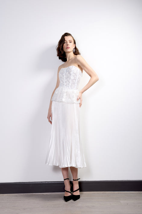 White Pleated Skirt