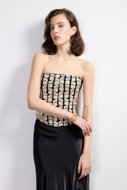 Nelle Embroidered Corset Top