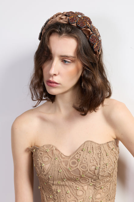 Amber Blossom Embellished Headband