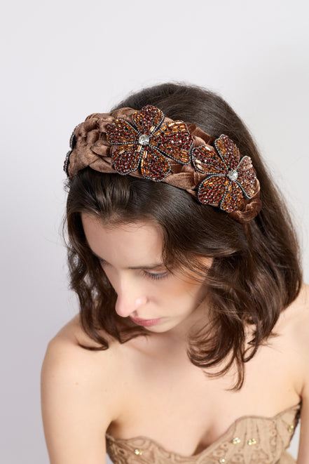 Amber Blossom Embellished Headband