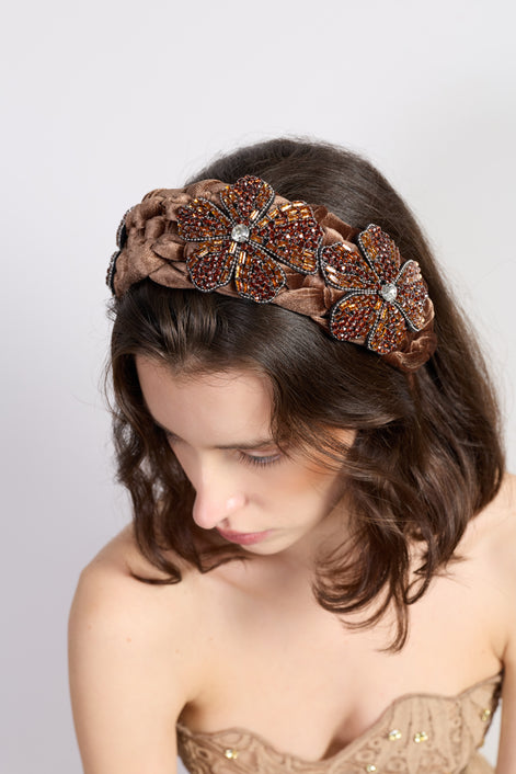 Amber Blossom Embellished Headband