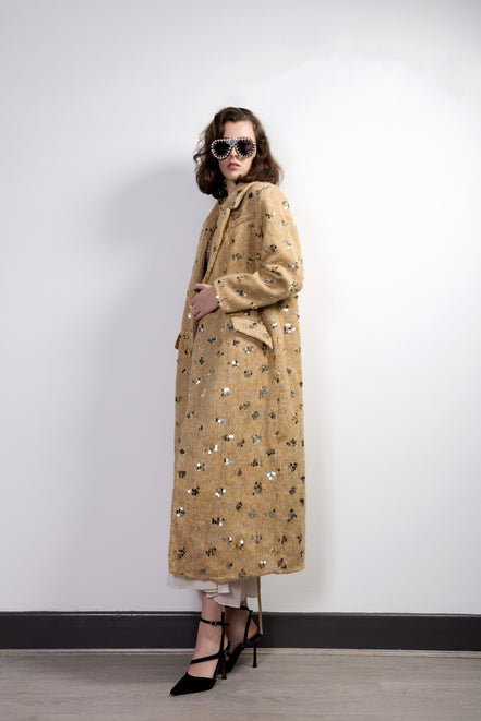 Embellished Longline Coat