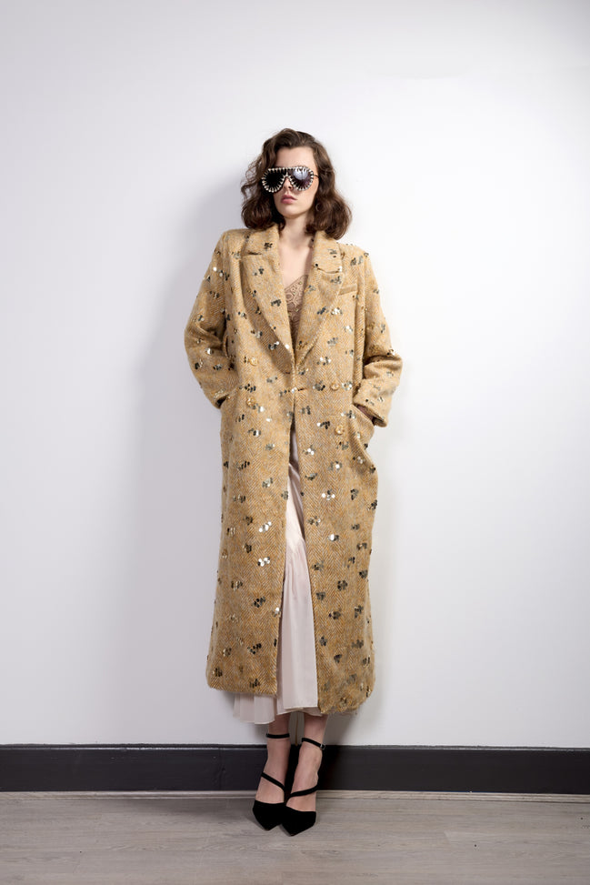 Embellished Longline Coat