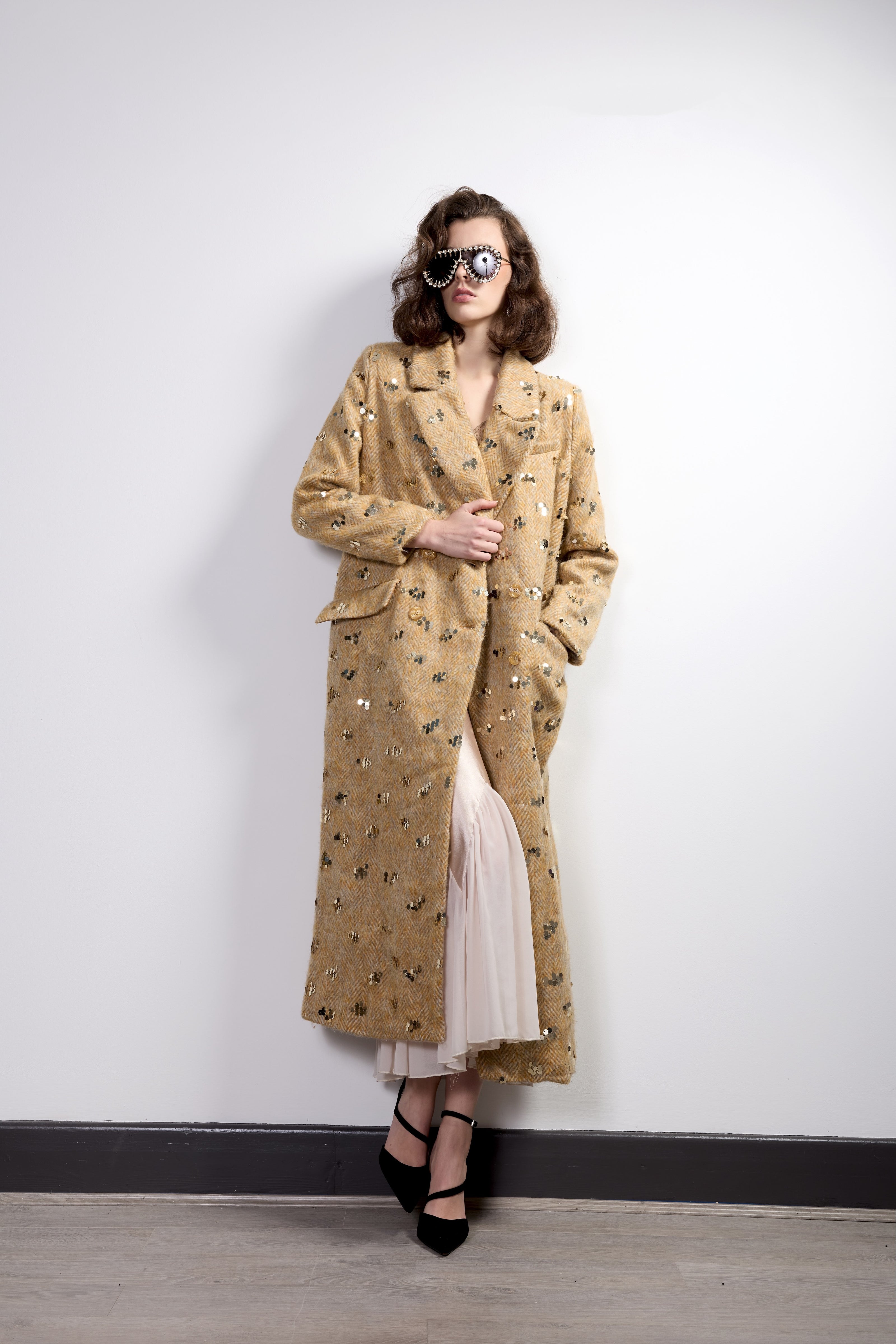 Embellished Longline Coat