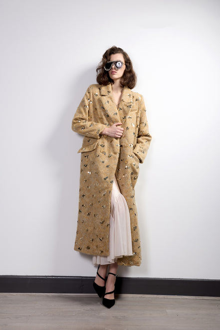 Embellished Longline Coat