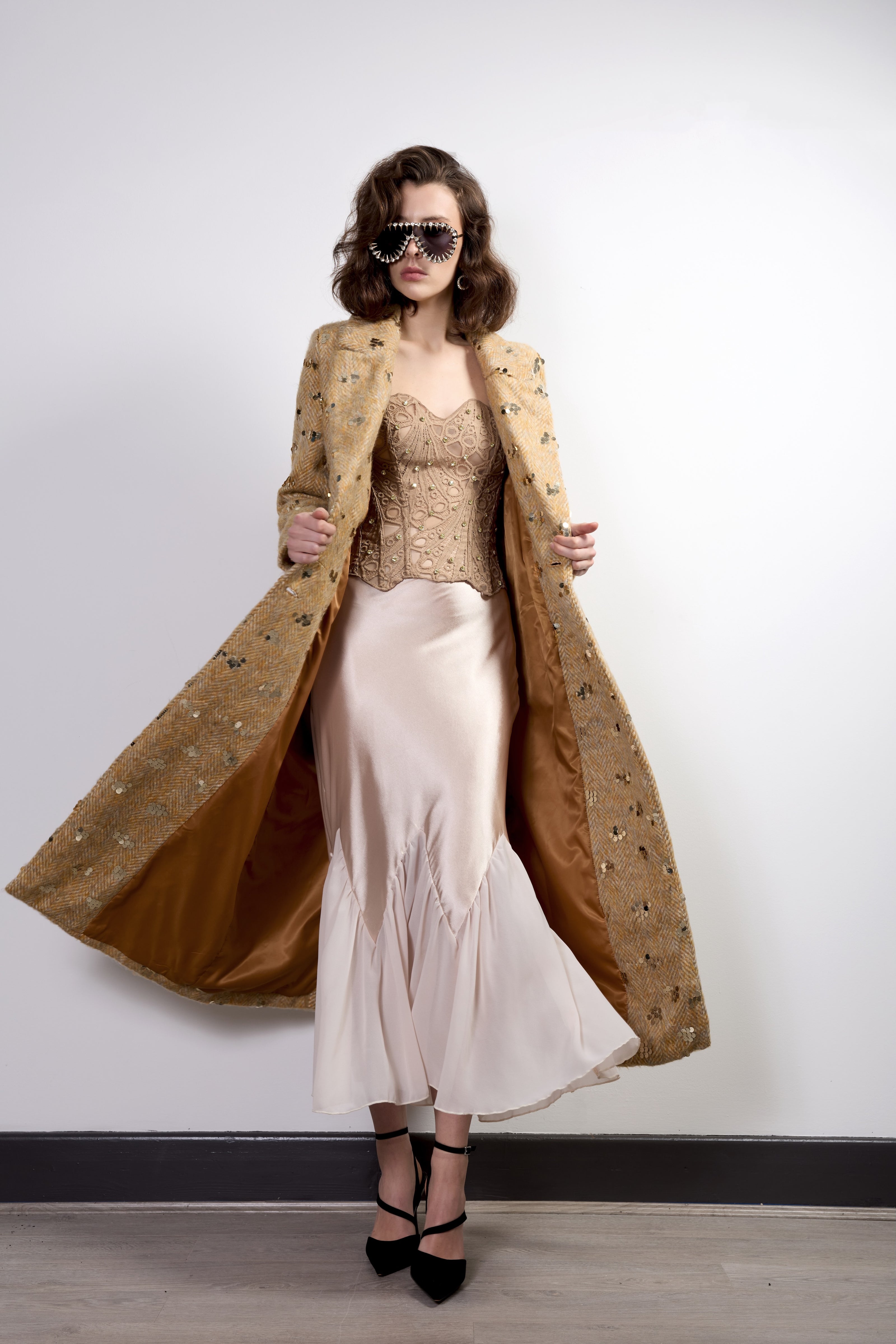 Embellished Longline Coat