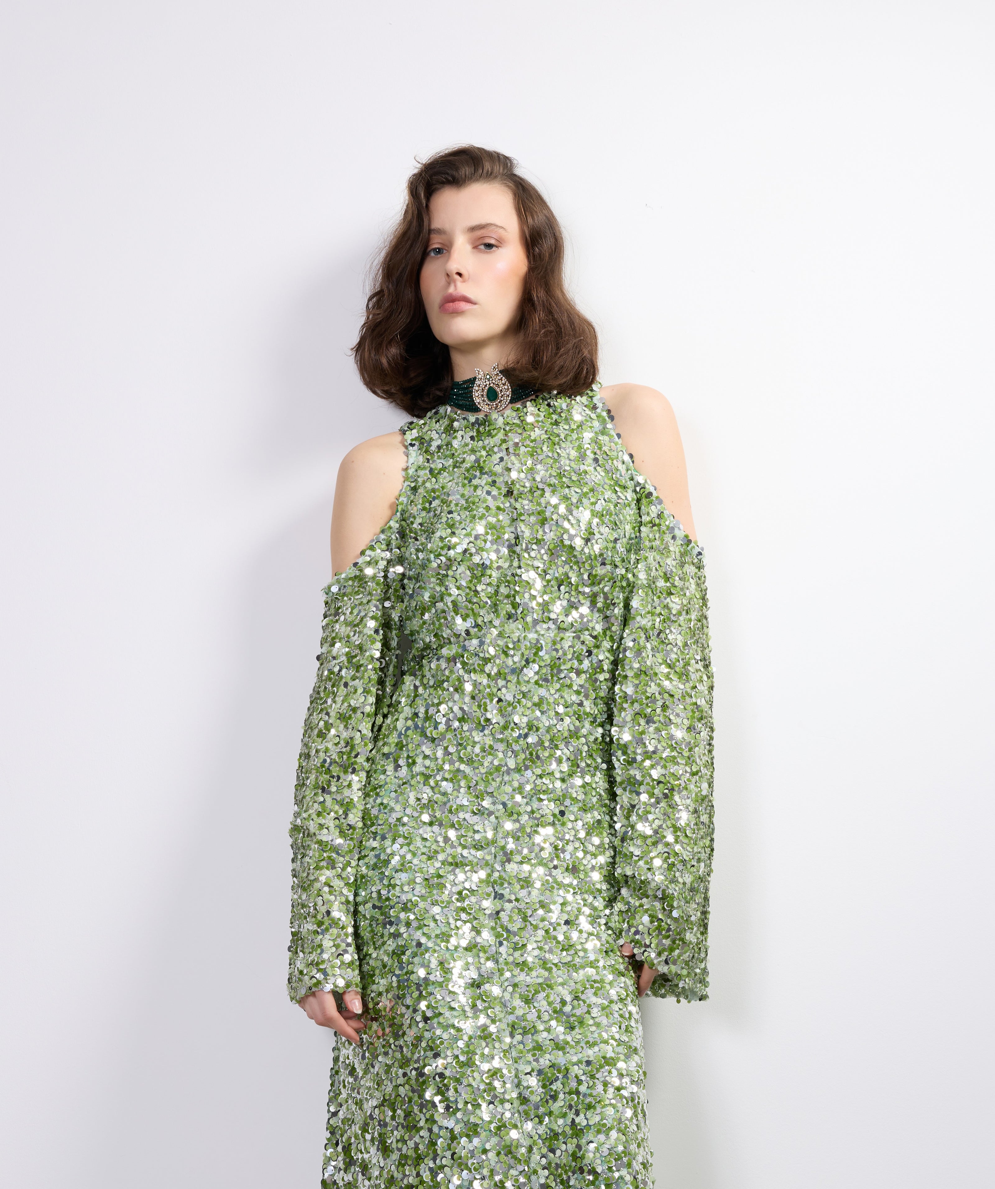 Emerald Empress Beaded Choker