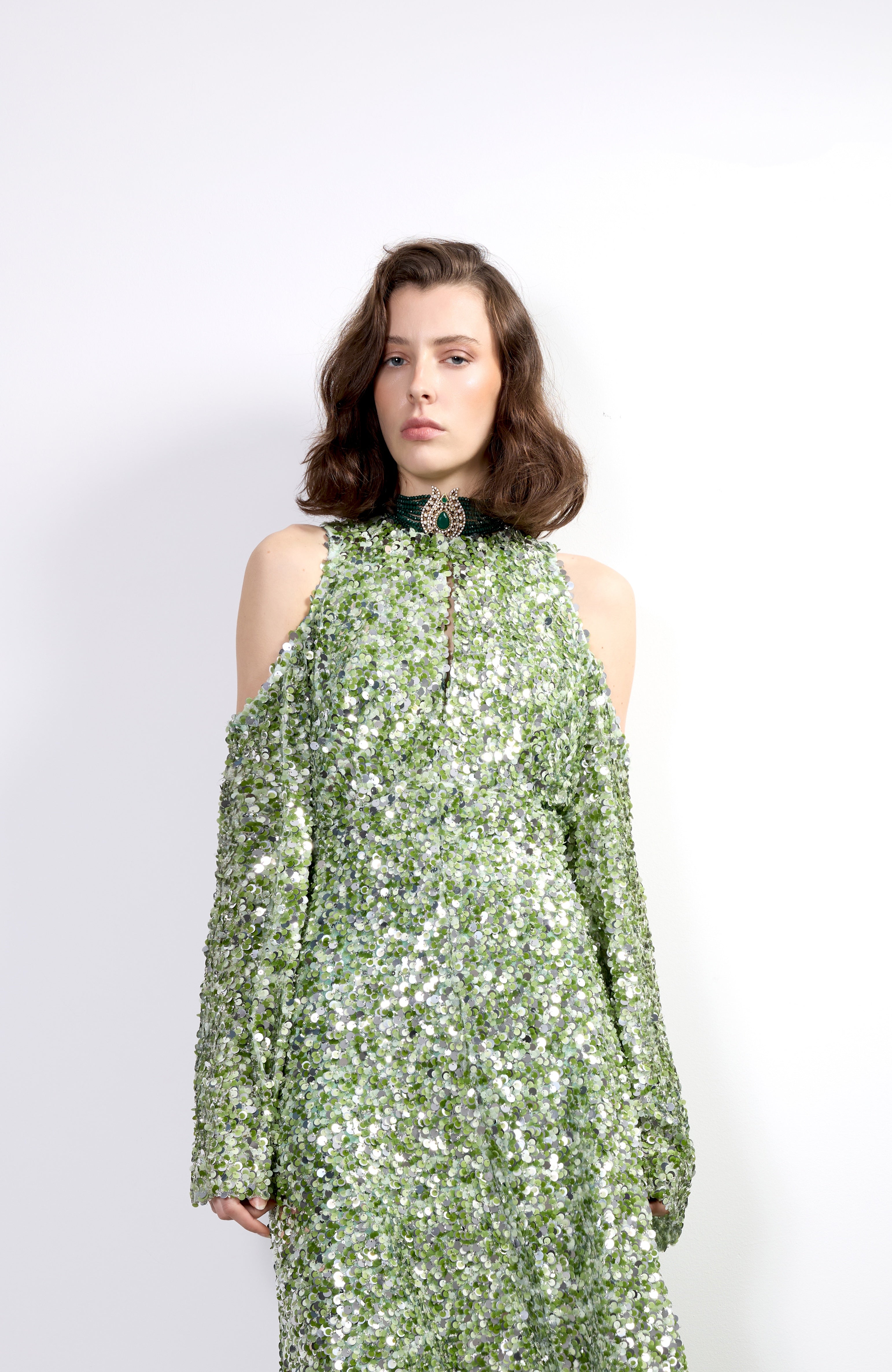 Emerald Empress Beaded Choker