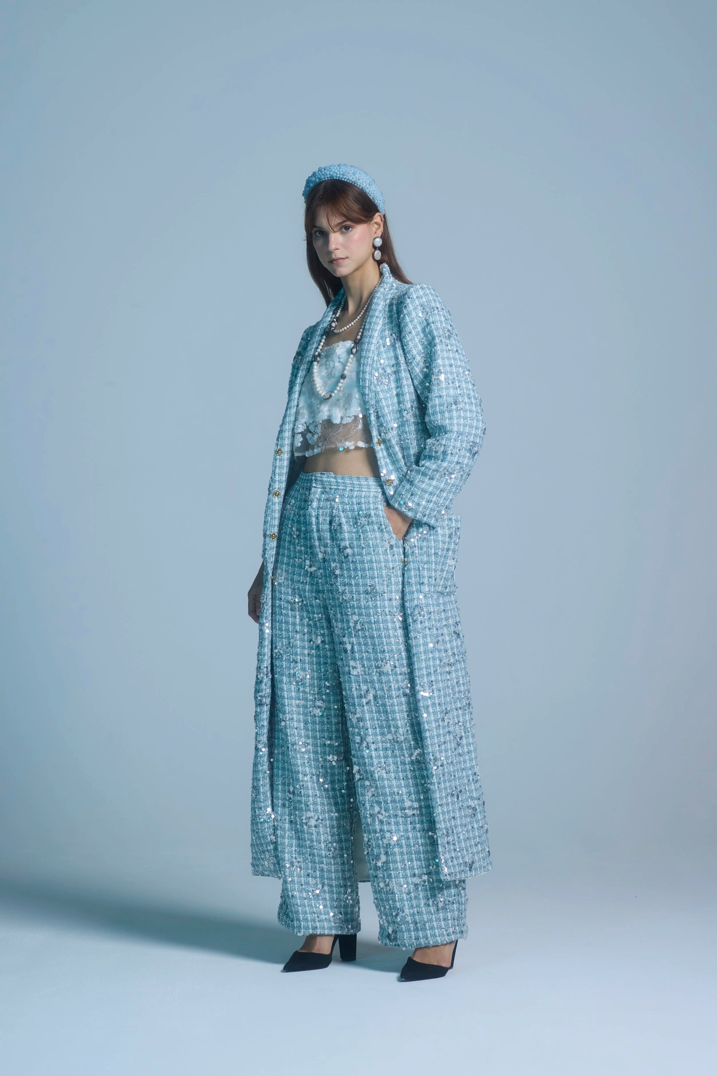 Frosted Embellished Coat