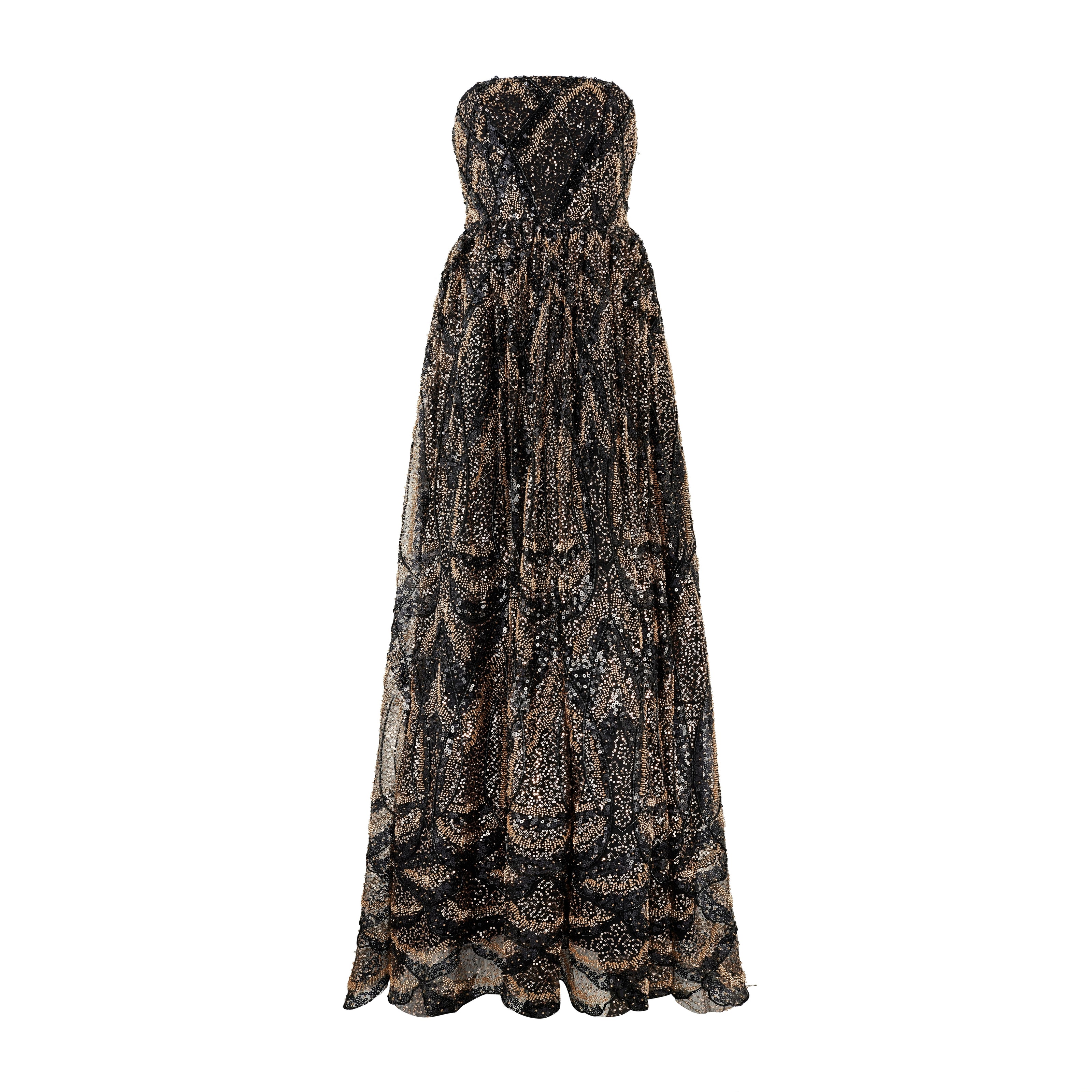 Midnight Embellished Strapless Gown