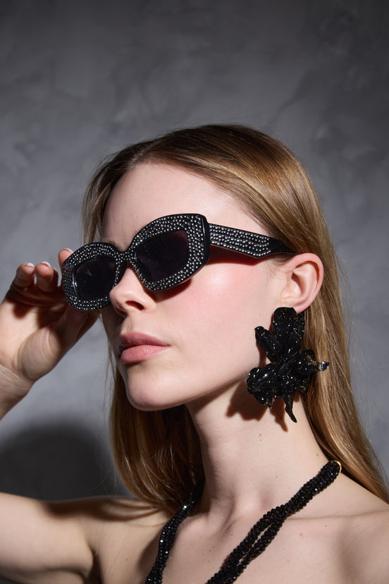 Noir Crystal Sunglasses