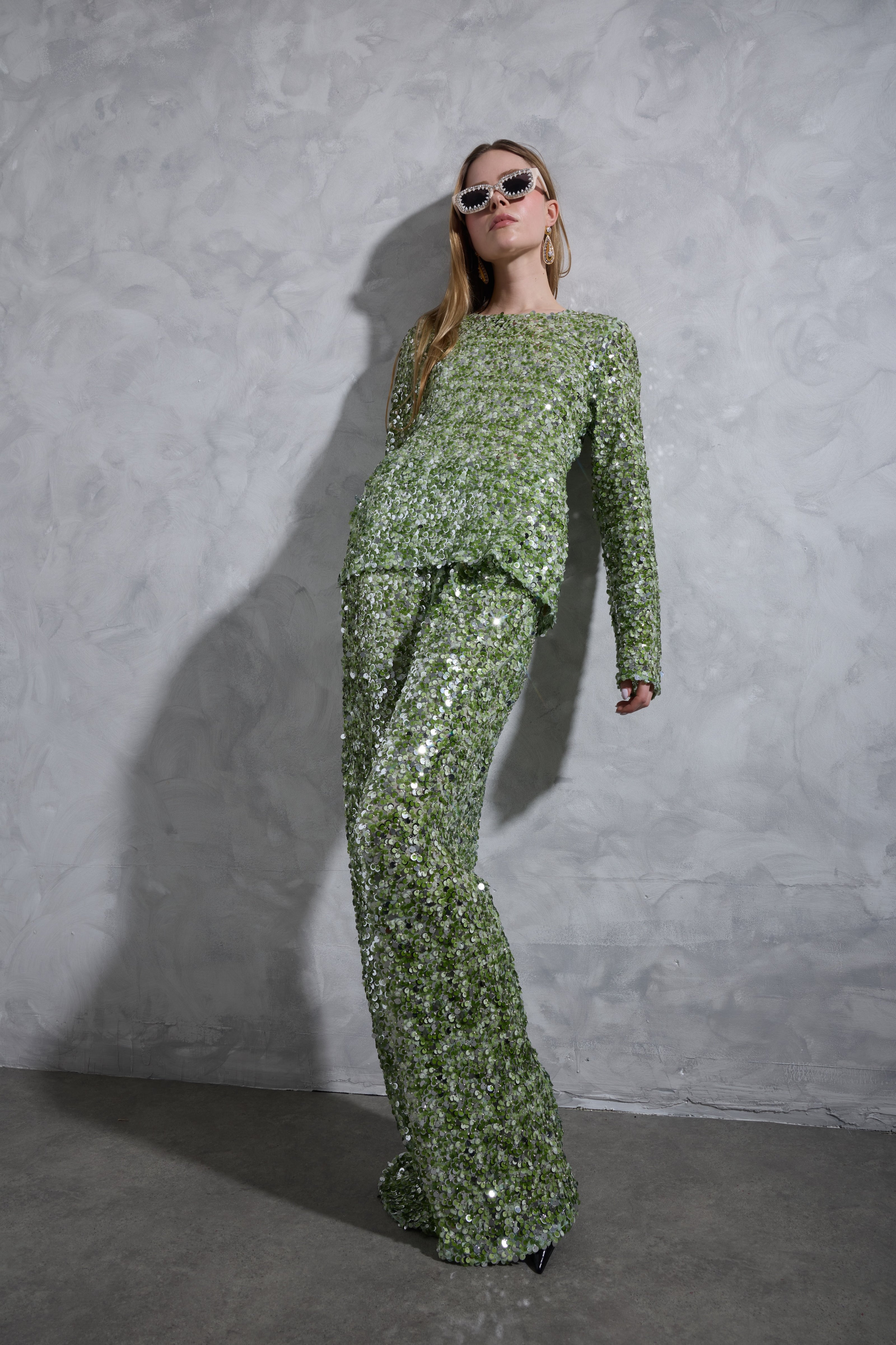 Celeste top & trousers set