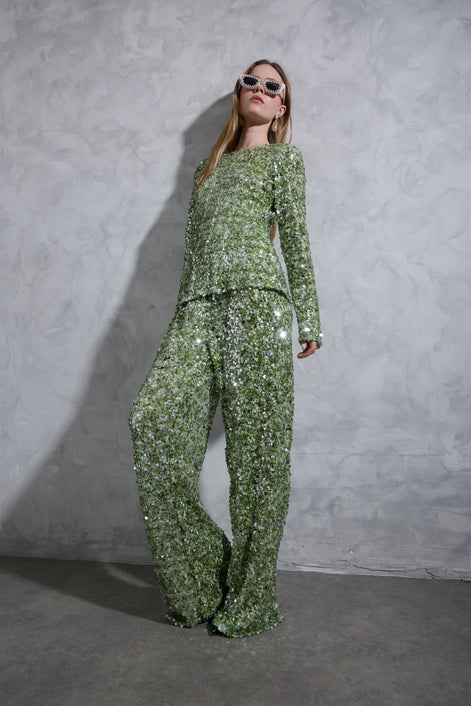 Celeste top & trousers set
