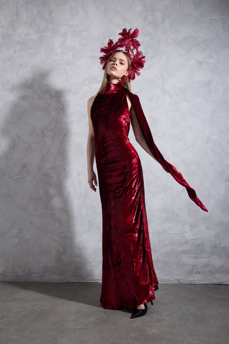 Cherry Velvet dress