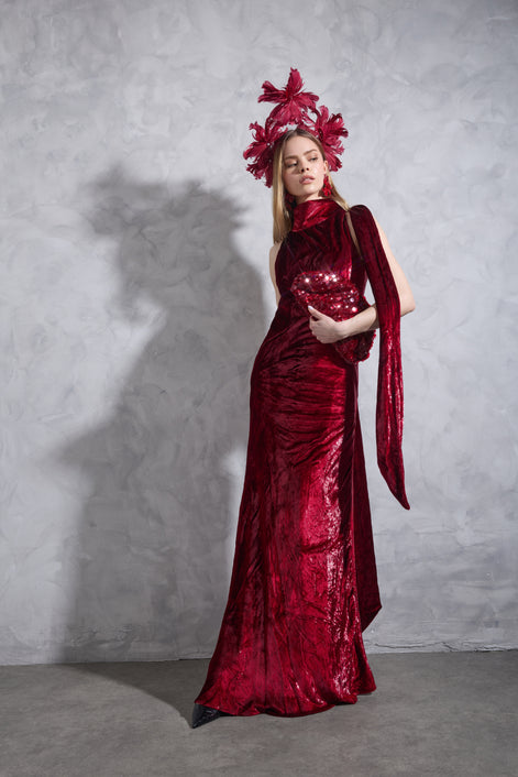 Cherry Velvet dress
