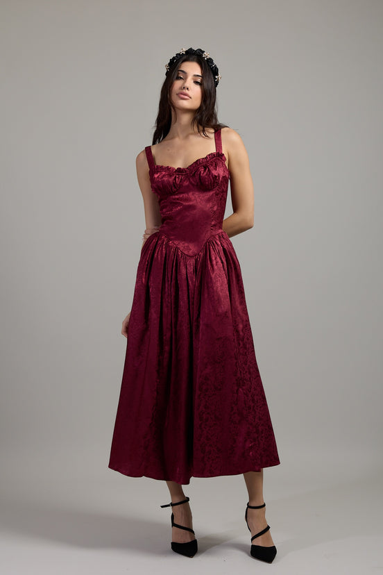 Rouge Corset Midi Dress