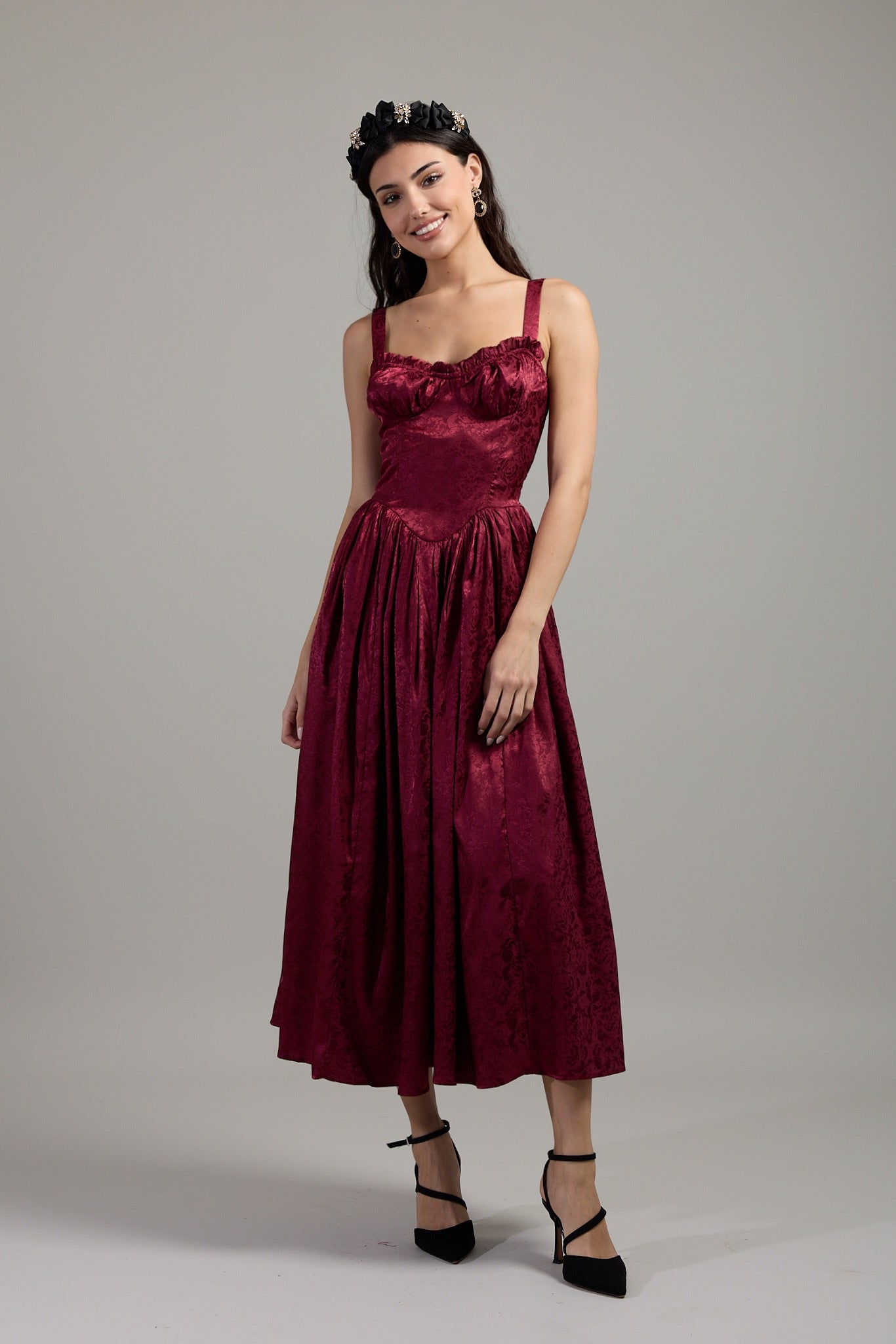 Rouge Corset Midi Dress