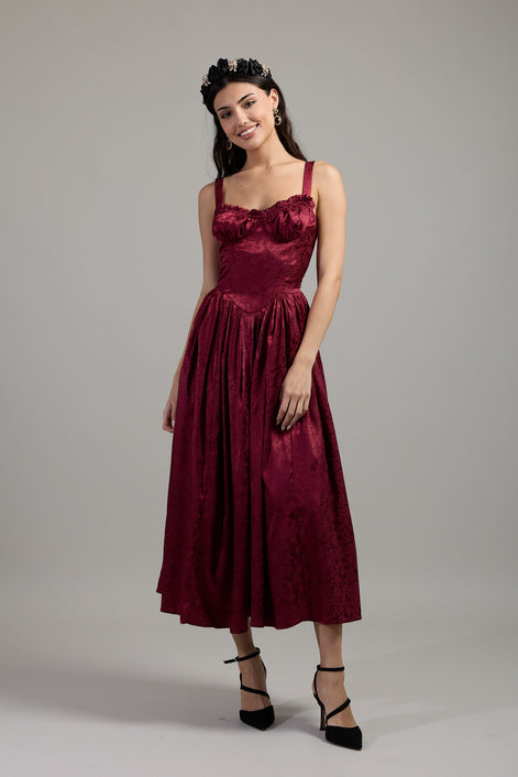 Rouge Corset Midi Dress