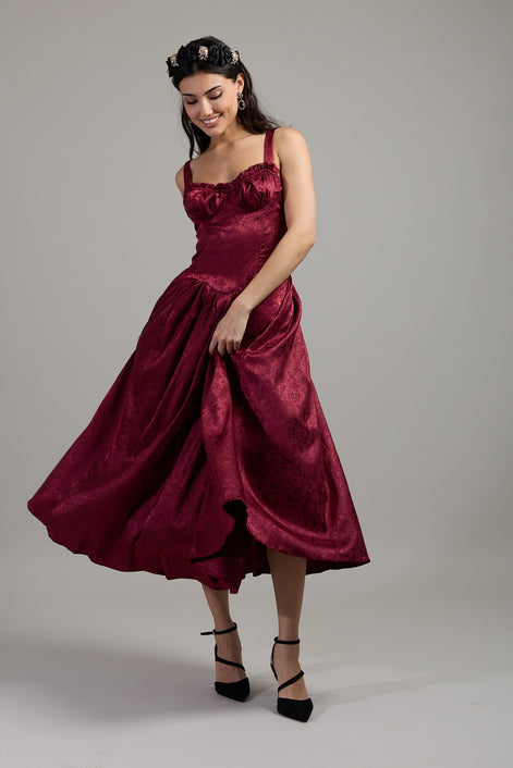 Rouge Corset Midi Dress